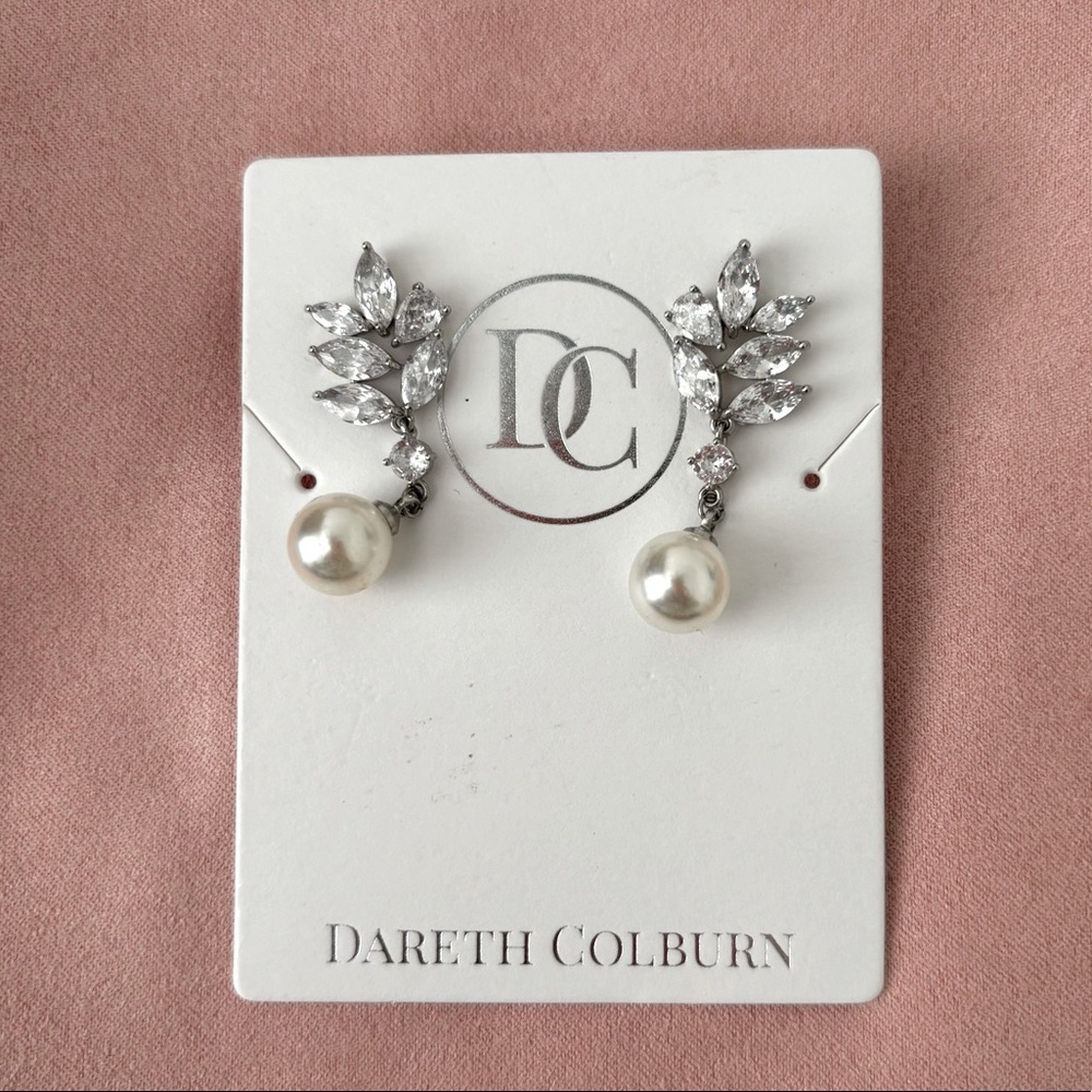 Dareth Colburn Freshwater Pearl & CZ Earrings